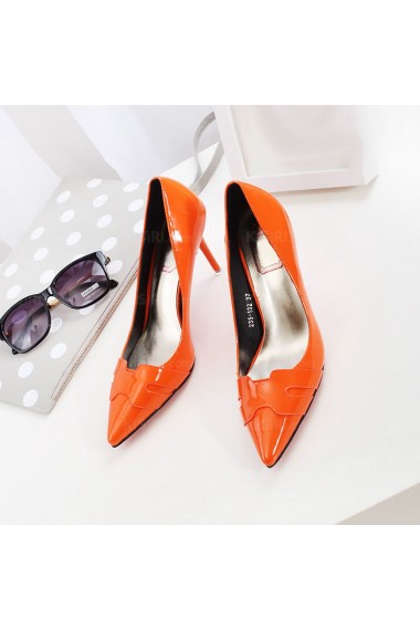 Women's Orange Stiletto Heel Party Shoes (Mid Heel)
