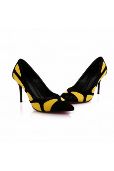 Women's Yellow Stiletto Heel Party Shoes (Mid Heel)