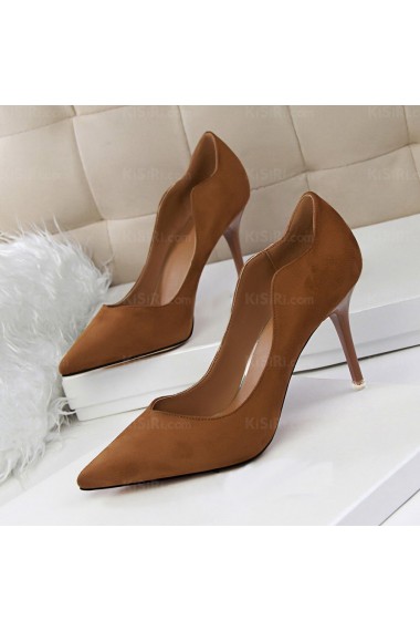 Women's Brown Stiletto Heel Evening Shoes (Mid Heel)