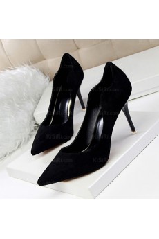 Women's Black Stiletto Heel Evening Shoes (Mid Heel)