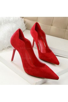 Women's Red Stiletto Heel Evening Shoes (Mid Heel)