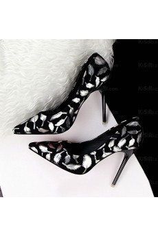 Women's Fashion Silver Printing Pointed Toe Stiletto Heel Evening Shoes (High Heel)