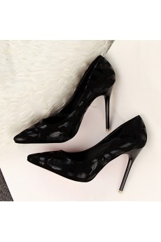 Women's Black Pointed Toe Stiletto Heel Evening Shoes (High Heel)