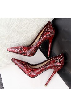Women's Red Pointed Toe Stiletto Heel Evening Shoes (High Heel)