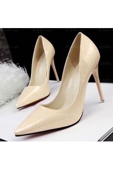 Women's Apricot Color Pointed Toe Stiletto Heel Evening Shoes (High Heel)