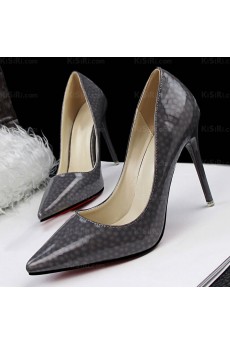 Women's Dark Grey Pointed Toe Stiletto Heel Evening Shoes (High Heel)