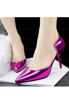 Women's Fashion Rose Red Pointed Toe Stiletto Heel Evening Shoes (Mid Heel)