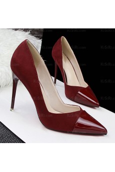 Ladies Best Wine Red Stiletto Heel Prom Shoes (High Heel)