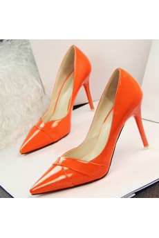 Cheap Orange Stiletto Heel Prom Shoes (Mid Heel)
