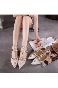 Fashion Green or Orange Flat Party Shoes with Rivet (Flat)