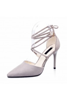 Ladies Cheap Grey Stiletto Heel Party Shoes (High Heel)