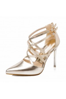 Ladies Fashion Gold Stiletto Heel Party Shoes (High Heel)