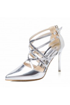 Cheap Silver Stiletto Heel Party Shoes (High Heel)
