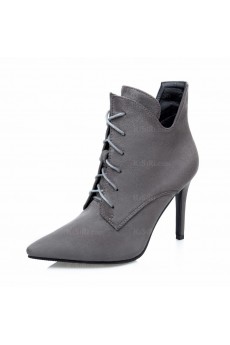 Fashion Grey Stiletto Heel Party Shoes On Sale (Mid Heel)