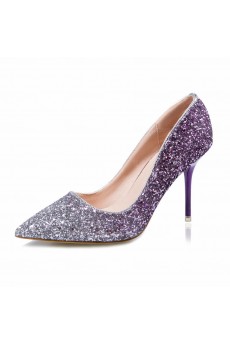 Fashion Purple Stiletto Heel Party Shoes with Sequins (High Heel)