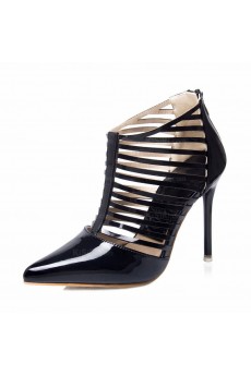 Best Black Pointed Toe Stiletto Heel Evening Shoes for Sale (High Heel)