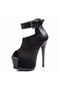 Fashion Black Peep Toe Stiletto Heel Evening Shoes (High Heel)