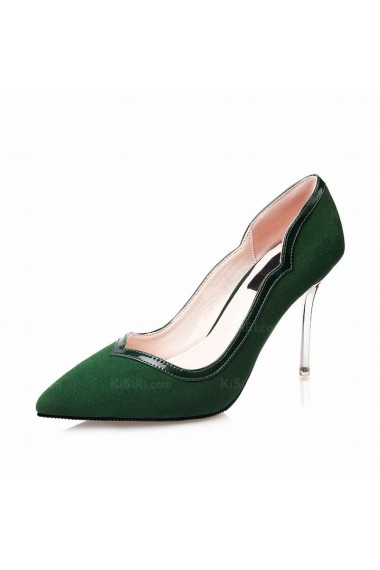Cheap Green Pointed Toe Stiletto Heel Prom Shoes (High Heel)
