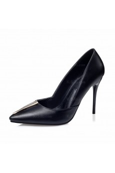 Fashion Black Pointed Toe Stiletto Heel Prom Shoes (High Heel)