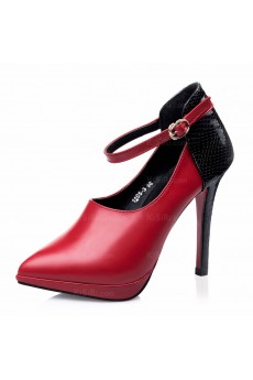 Fashion Red Stiletto Heel Party Shoes (High Heel)