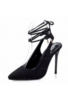 Discount Black Pointed Toe Stiletto Heel Party Shoes for Sale (High Heel)