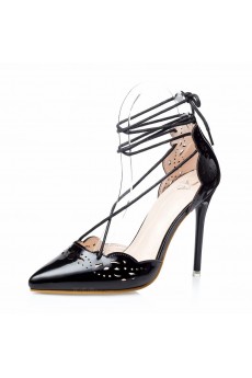 Ladies Cheap Black Stiletto Heel Party Shoes for Sale (High Heel)