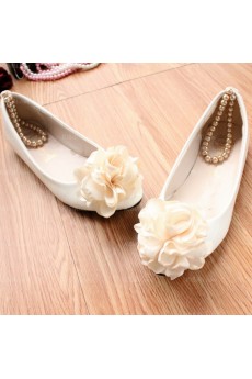 Elegant Wedding Bridal Shoes with Hand-made Flower and Pearl