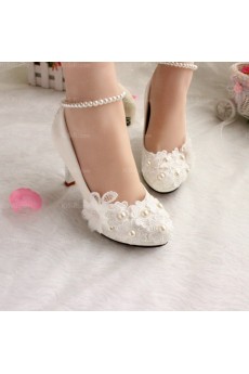 Fashionable Lace Bridal Wedding Shoes with Pearl