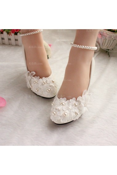 Fashionable Lace Bridal Wedding Shoes with Pearl