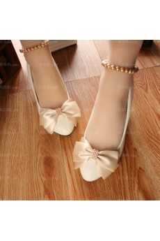 Best Wedding Bridal Shoes with Bowknot and Pearl