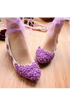 Best Wedding Bridal Shoes with Pearl and Small Flower