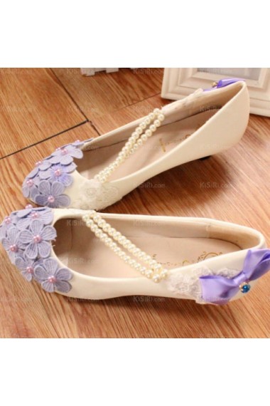 Best Lace Bridal Wedding Shoes with with Flower Bowknot Pearl