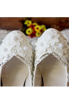 White Lace Bridal Wedding Shoes for Sale