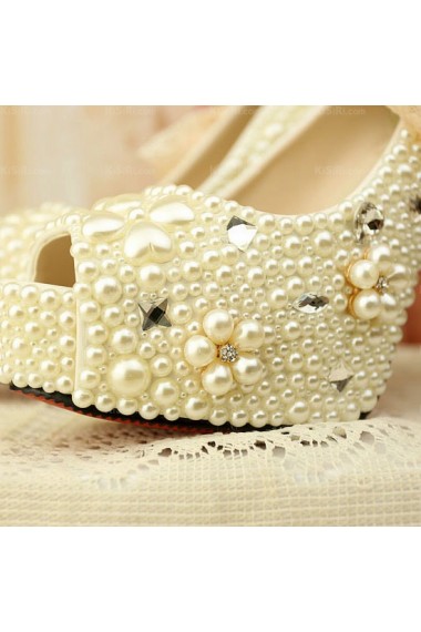 Fall Discount Wedding Bridal Shoes with Rhinestone Bowknot Pearl