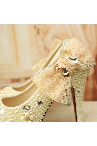 Fall Discount Wedding Bridal Shoes with Rhinestone Bowknot Pearl