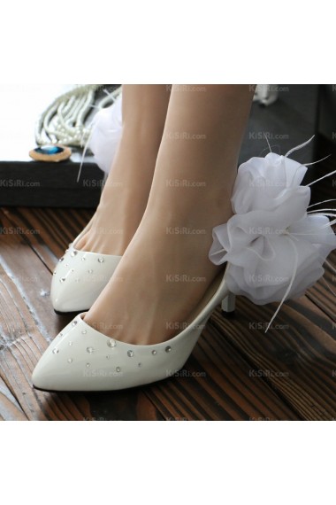 Cheap Comfortable Wedding Bridal Shoes with Rhinestone Tulle Flower
