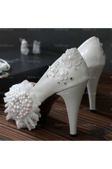 Cheap Lace Bridal Wedding Shoes with Rhinestone Pearl