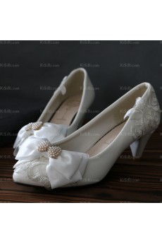 Summer Cheap Lace Bridal Wedding Shoes with Bowknot 