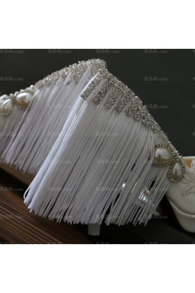 Lace Bridal Wedding Shoes with Rhinestone and Tassel for Sale 