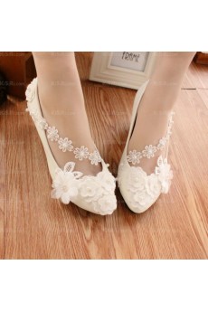 Best Lace Bridal Wedding Shoes with Pearl