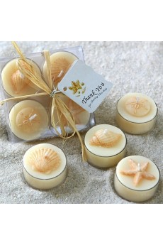 Yellow Beach Shell Candles for Sale