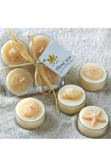 Yellow Beach Shell Candles for Sale