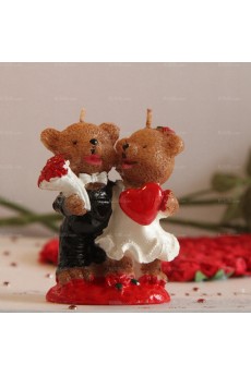 Red Cartoon Bear Wedding Candles Online