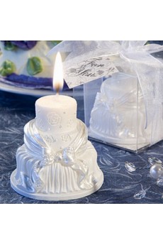 Exquisite White Wedding Cake Candles