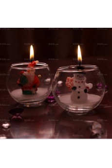 Personalized Santa Claus and Snowman Scented Candles