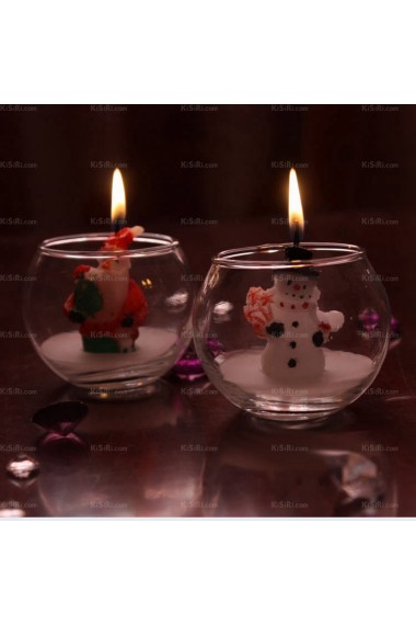Personalized Santa Claus and Snowman Scented Candles