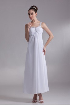 Chiffon Column Dress with Embroidery