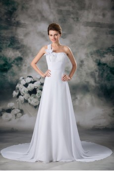 Chiffon One Shoulder A Line Gown