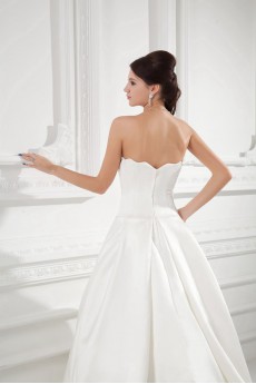 Satin Strapless A Line Gown