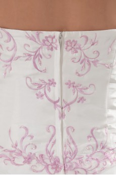 Taffeta Halter A Line Gown with Embroidery